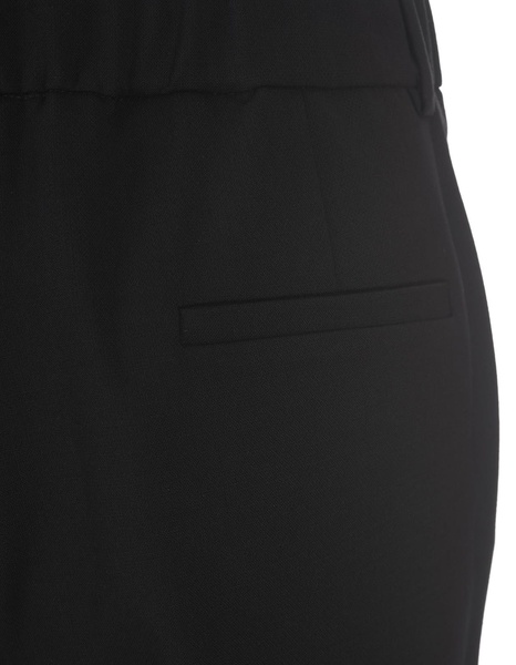 Black Stretch Wool Tailored Trousers