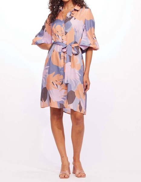 harper dress in peach