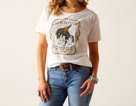 american cowboy t-shirt in white