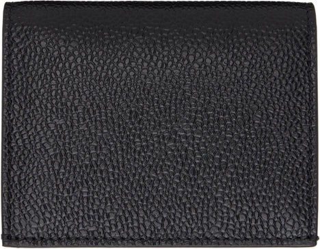 Black Pebble Grain Leather Double Card Holder