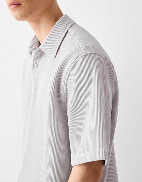 Bershka plisse shirt in gray - part of a set