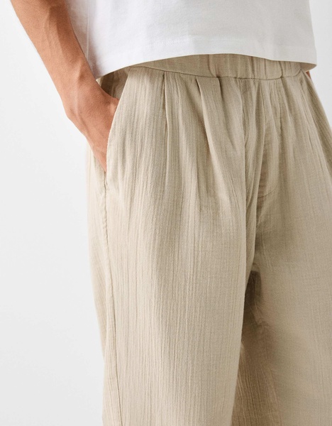 Bershka textured pants in sand - part of a set