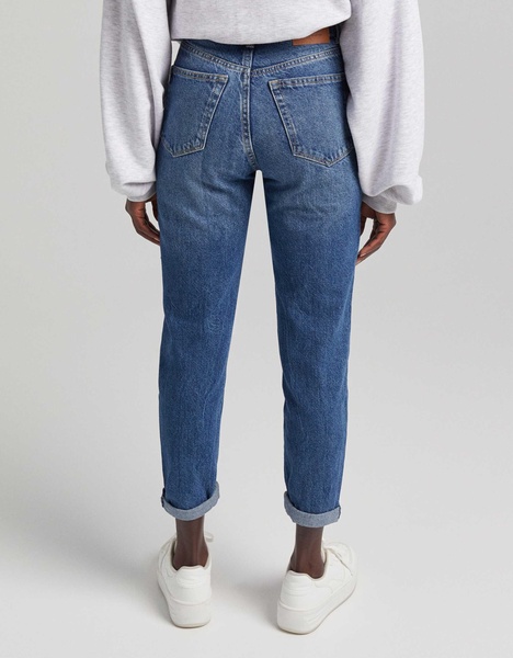Bershka mom jean in dark stone