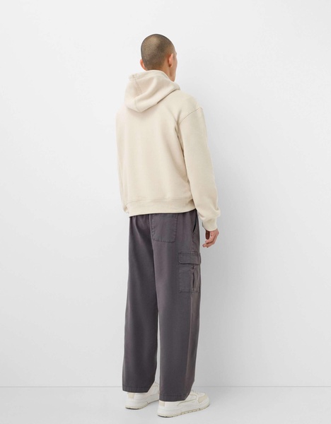 Bershka straight leg cargo pants in dark gray