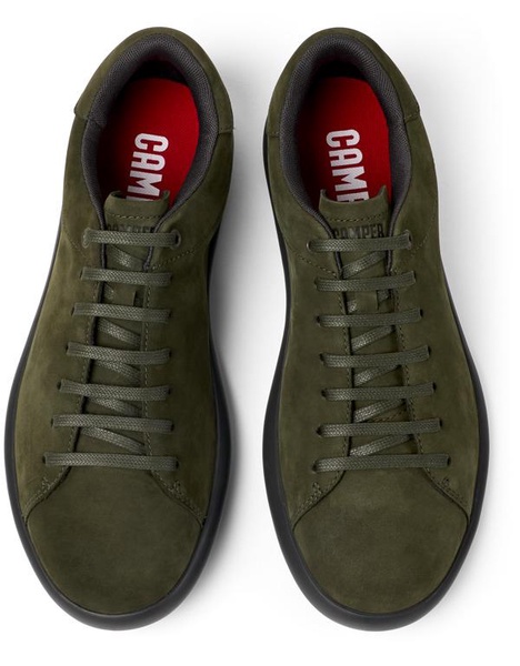 Green nubuck sneakers for men