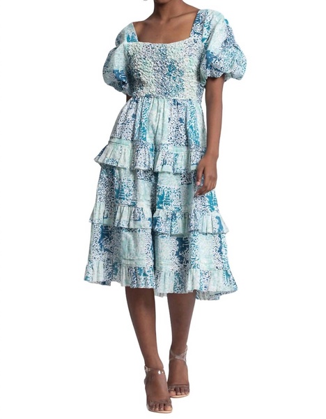 aissa midi dress in blue
