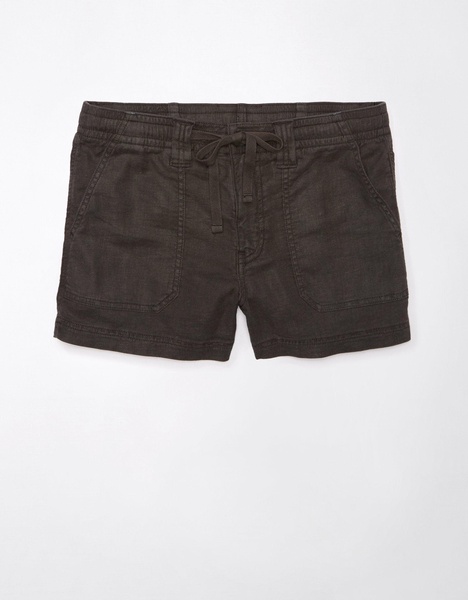 ae dreamy drape linen-blend carpenter short