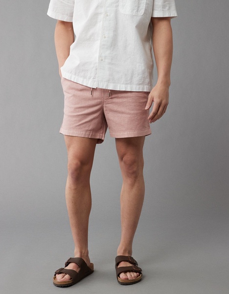 ae flex 5" linen-blend trekker short