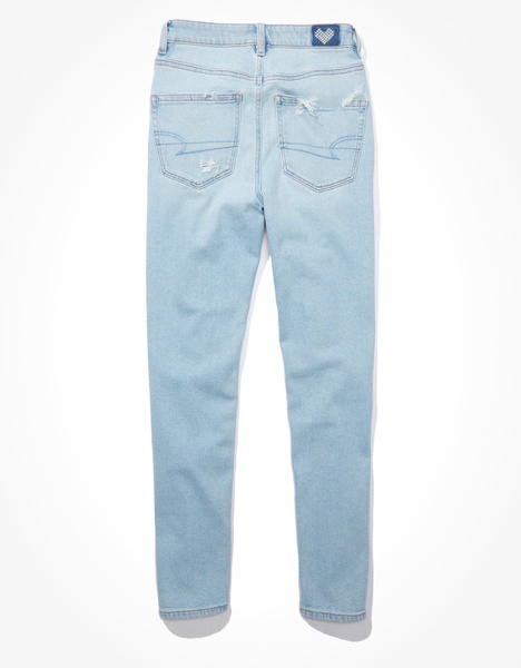 ae stretch high v-rise mom jean