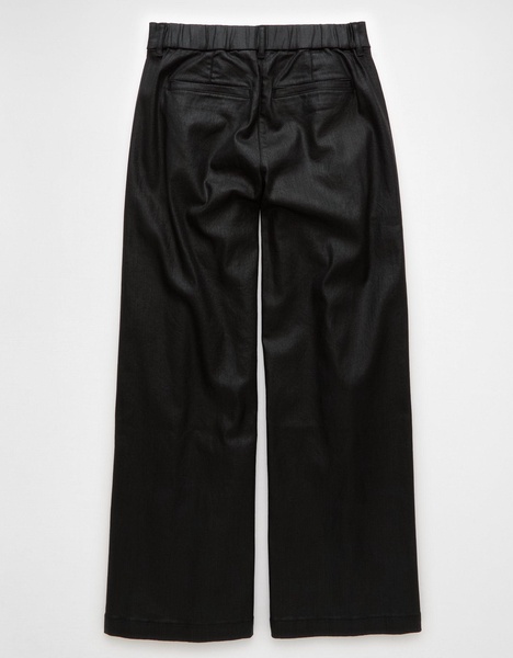 ae stretch high-waisted ultra wide-leg coated trouser jean