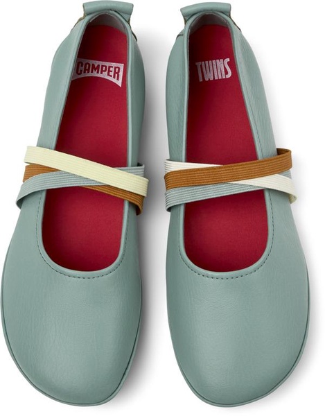 Green Leather Moccasin Ballerina for Women.