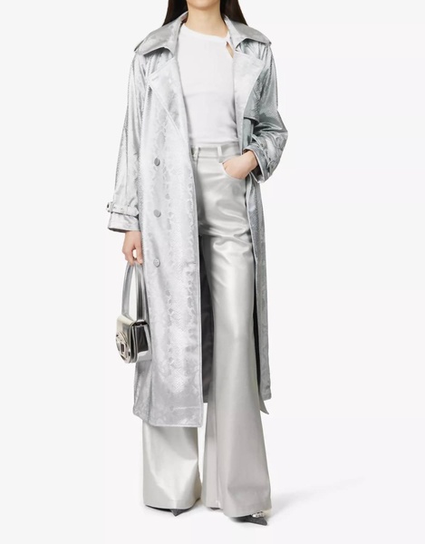 vivienne trench coat in silver