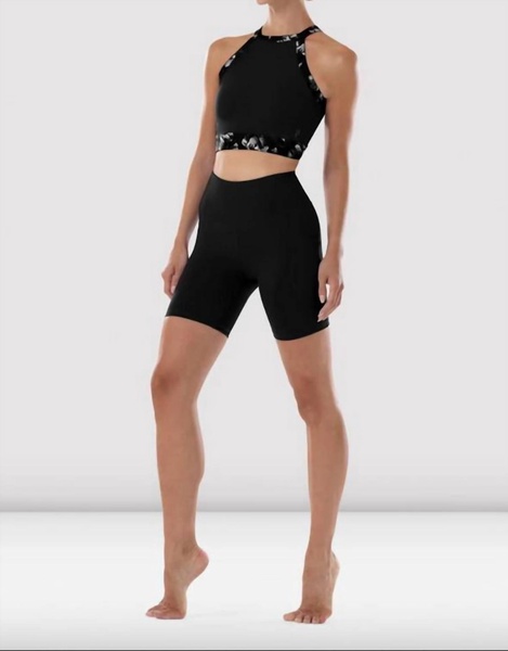 paneled shorts in black