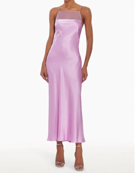 veronica silk dress in azalea