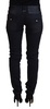 Acht Black Washed Cotton Skinny Women Casual Denim Jeans