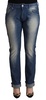Acht Blue Washed Mid Waist Folded Hem Skinny Jeans