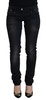 Acht Black Washed Cotton Skinny Women Casual Denim Jeans
