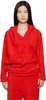 Red BathrobeV-hood Terrycloth Hoodie