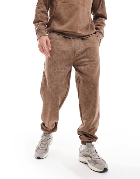 Another Influence acid wash sweatpants in brown