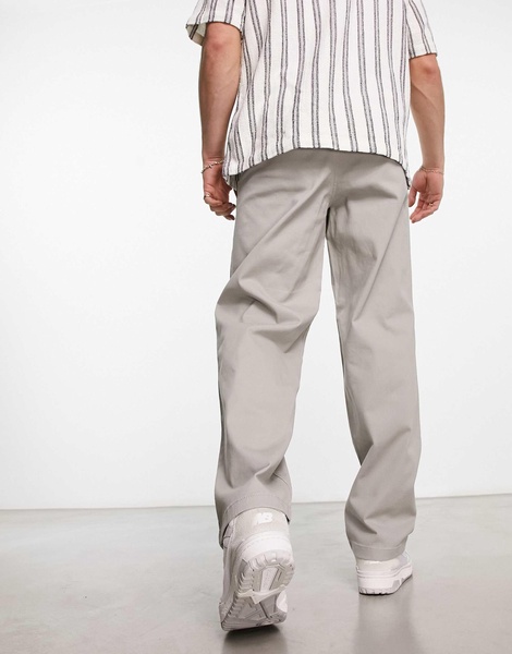 ADPT wide fit chinos in light gray