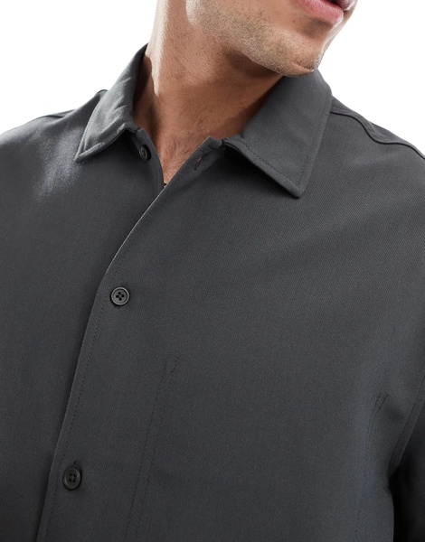 Bershka premium shirt in charcoal - part of a set