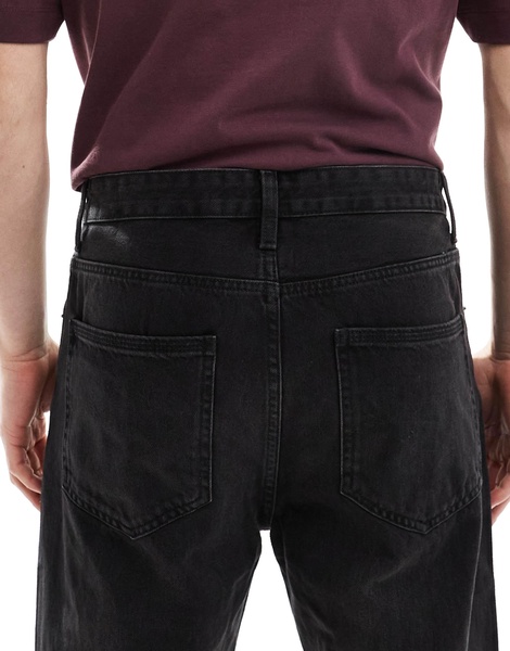 Bershka 90s straight jeans in black