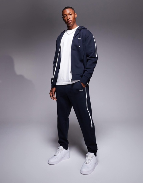 BOSS Green Saggy full zip hoodie regular fit in navy - part of a set