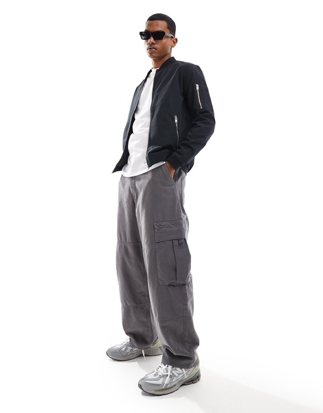 Jack & Jones Essential bomber jacket in black