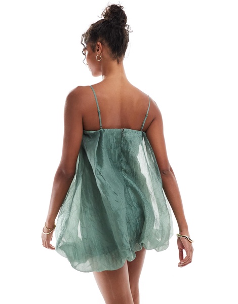 ASOS DESIGN square neck puffball romper in mint