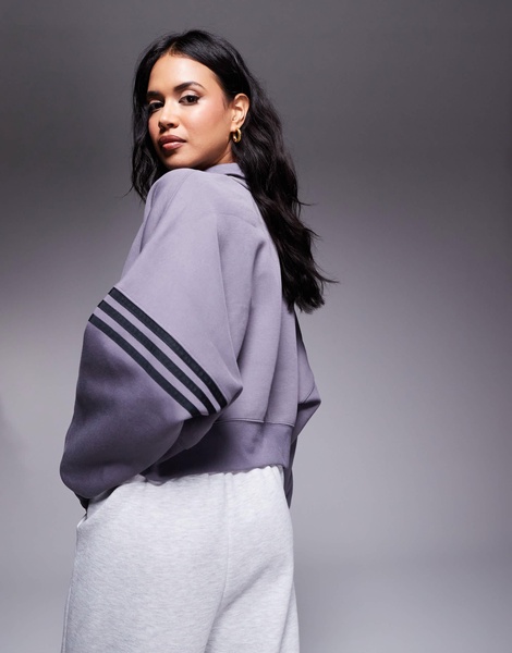 adidas Originals neuclassics zip up sweatshirt in gray
