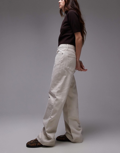 ARKET Coral high waist relaxed leg jeans in off-white