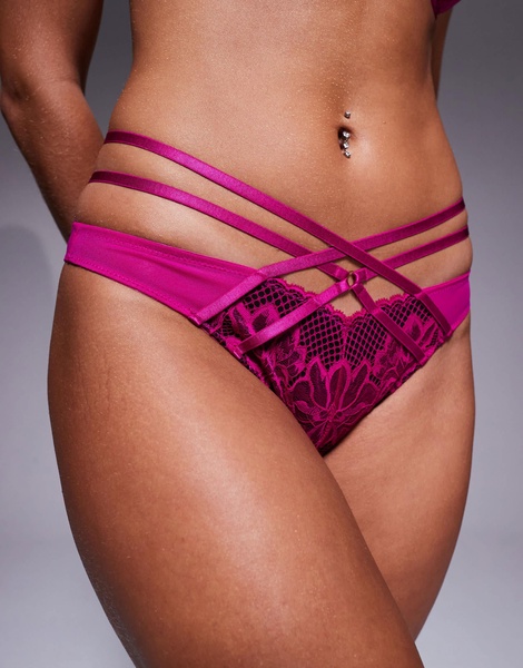 Ann Summers Lasting lover high waisted brazilian in pink & black