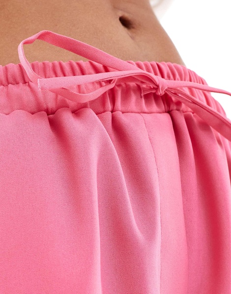 ASOS DESIGN tailored pull on pants in pink
