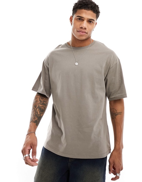 ADPT oversized T-shirt with bee back print in brown
