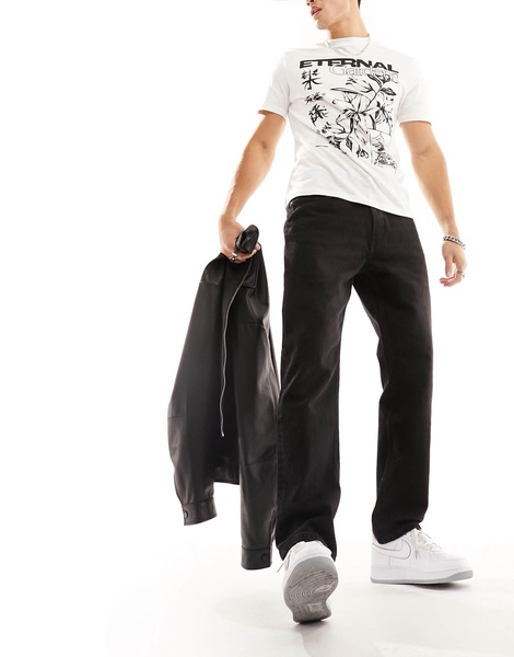 Bershka slim jeans in black