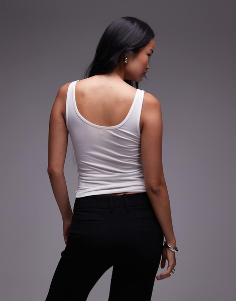 ARKET supersoft slim fit tank top in white