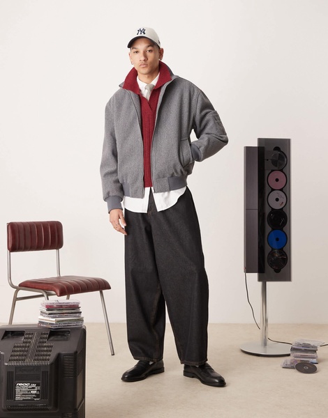 ASOS DESIGN oversized baggy jeans in raw denim