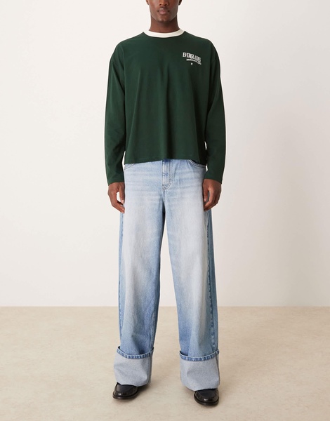 ASOS DESIGN super baggy fit jeans with turn up hem
