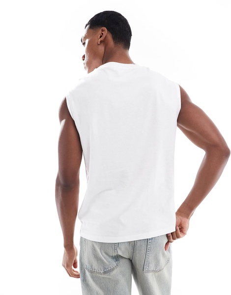 Bershka worker tank top in white