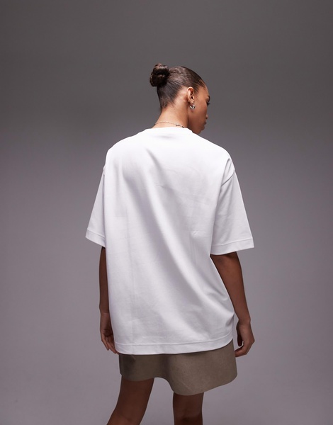 ARKET interlock long line short sleeve t-shirt in white