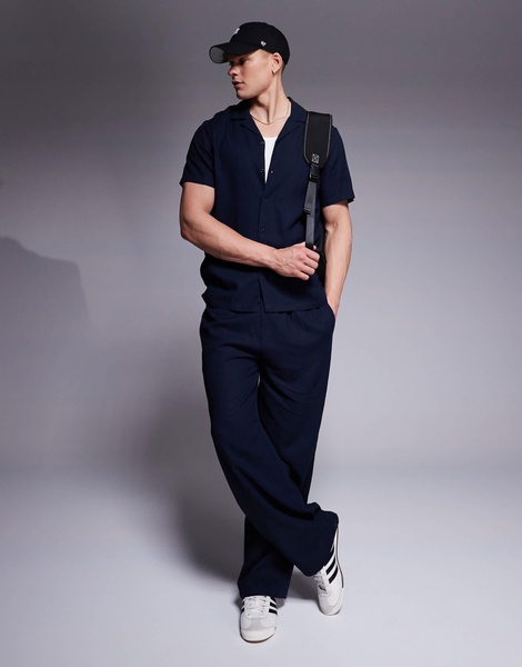 South Beach drawstring beach pants in slate blue