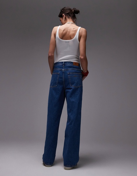 Lacoste baggy fit denim jeans in midwash blue with constrast stitching - part of a set