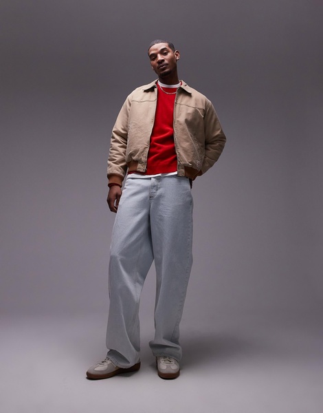 Levi's Workwear capsule embarcadero aviator bomber jacket lightweight canvas in beige