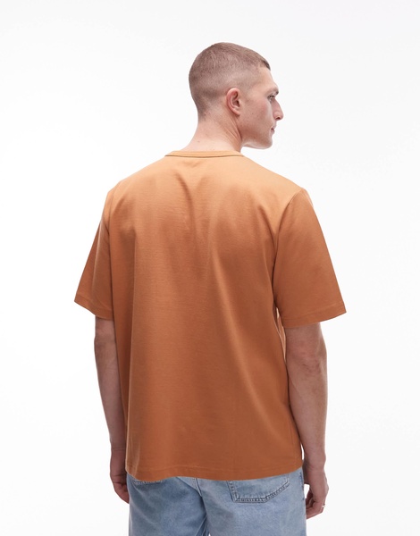 ARKET heavyweight jersey oversized t-shirt in orange