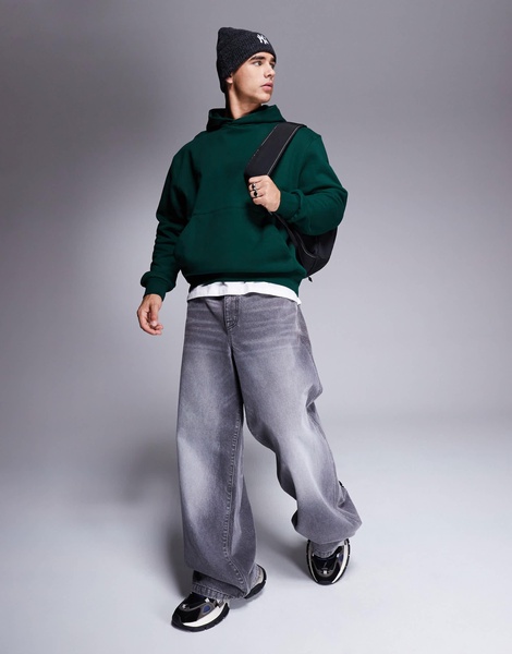 ASOS DESIGN premium heavyweight oversized hoodie 400gsm in dark green
