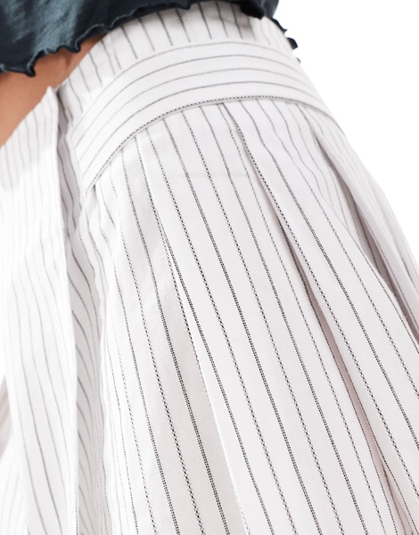 ASOS DESIGN skort in black and white stripe