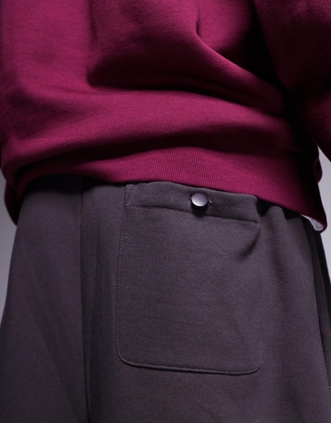 ASOS DESIGN heavyweight balloon fit sweatpants in dark brown