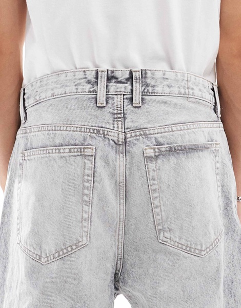 Bershka loose fit jeans in gray