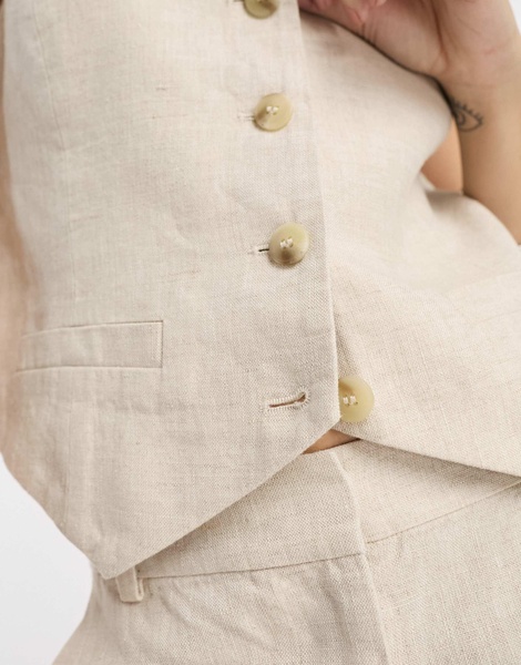 & Other Stories linen mix vest in beige
