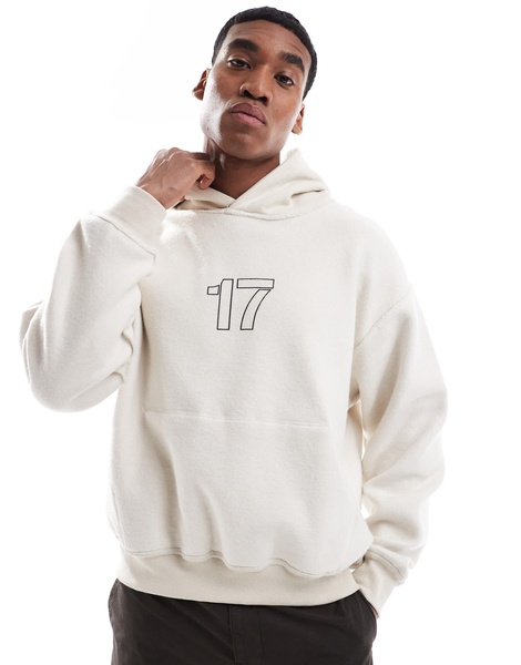 Bershka relentless back graphic hoodie in chocolate